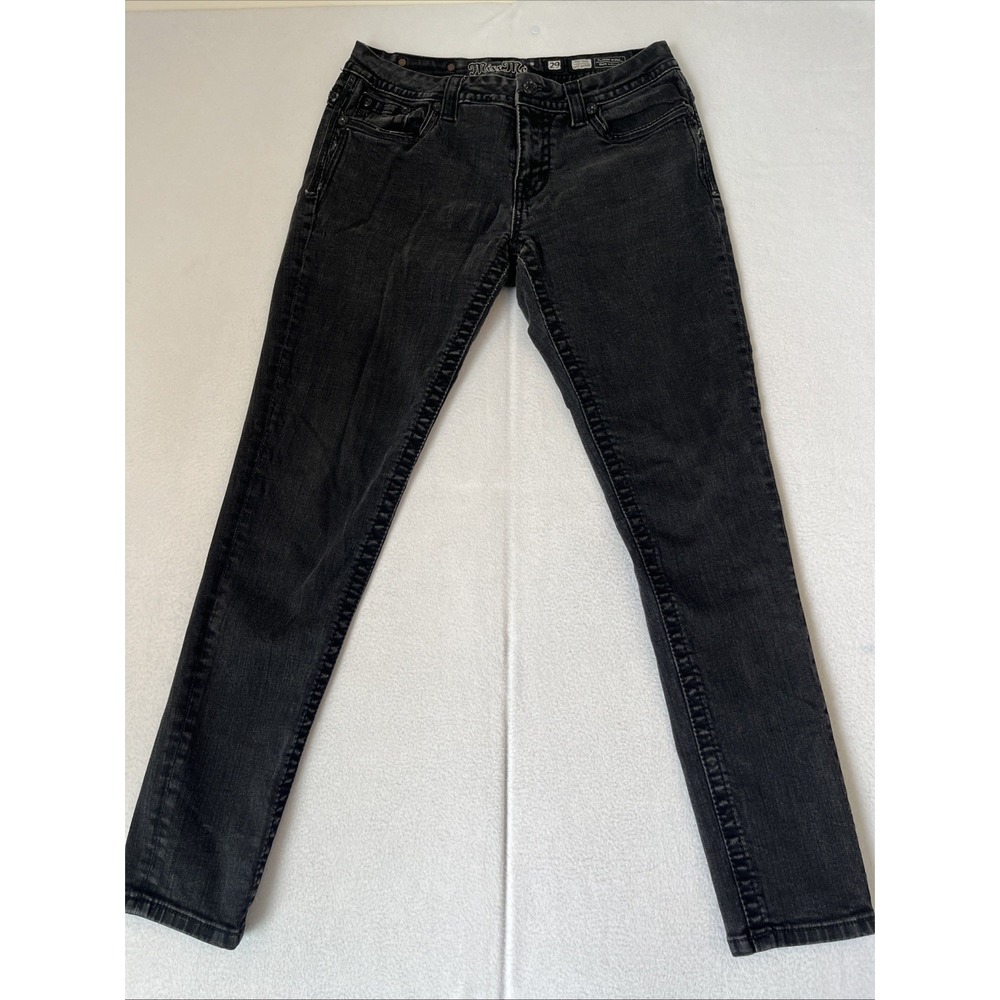 Miss Me Y2K Mid-Rise Easy Skinny Black Rhinestone Sequin Jeans Womenβs Size 29